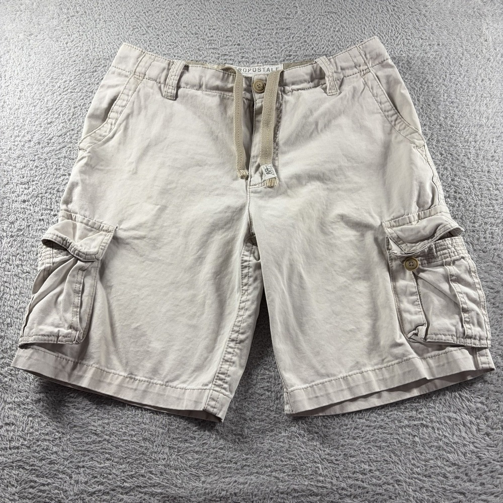 Aeropostale Aero Cargo Shorts Mens‎ 34 Khaki Pockets Drawstring Y2K Retro